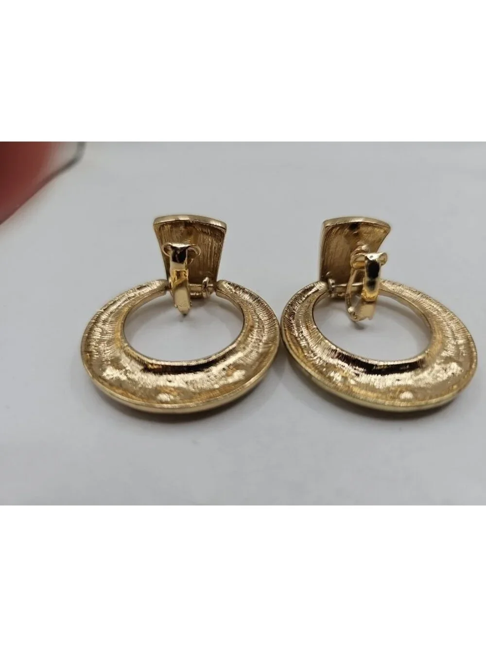 earrings clip ons gold-tone door knocker style